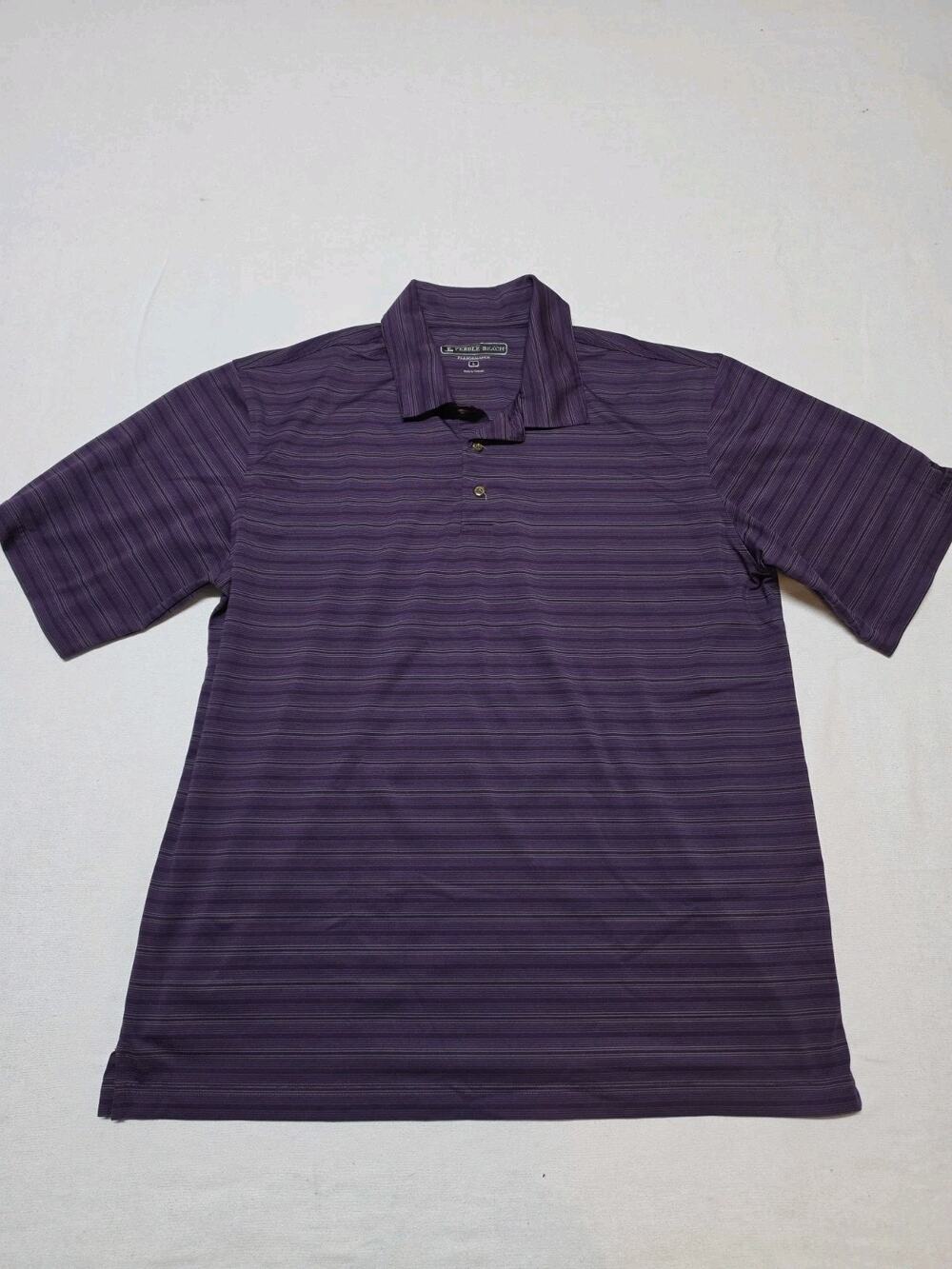 pebble beach Mens L Polo Golf Short Sleeve Shirt
